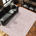 Vintage Pink Living Room Rug, 6x9 Washable Area Rugs - Image 3