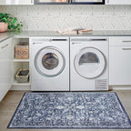 KILOCOCO Area Rug 3x5 Washable Entryway Rug Printed Vintage Floral Rubber - Image 8