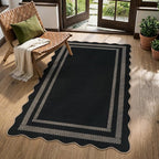 LIVEBOX Scalloped Easy Jute 3x5 Outdoor Rug, Indoor Outdoor Farmhouse Neutral by LIVEBOX
