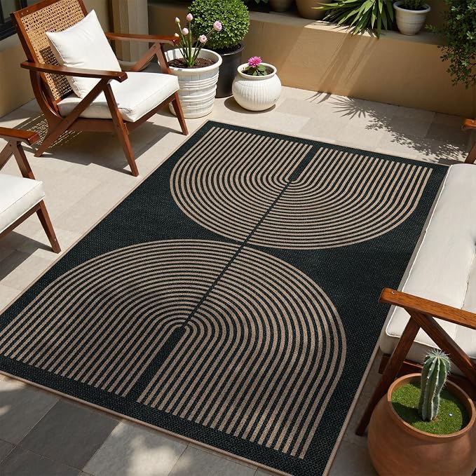 Lahome Modern Rainbow Easy Jute 4x6 Rug, Outdoor Patio Rug - Image 7
