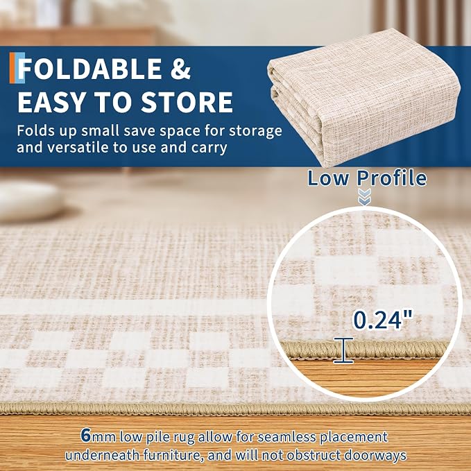 GarveeHome Area Rug 9x12 Living Room Rug Modern Bordered Soft Large Area Rugs - Image 4