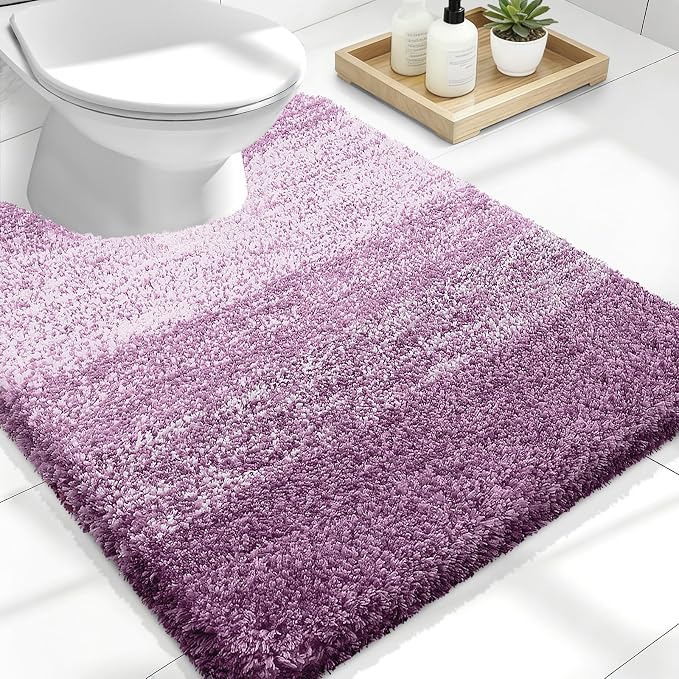 OLANLY Luxury Toilet Rugs U-Shaped 24x20, Extra Soft and Absorbent Microfiber by OLANLY