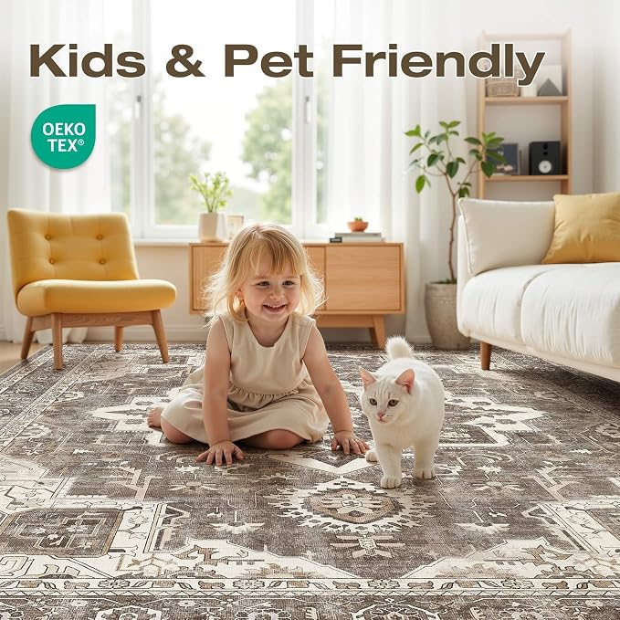 Washable 5x7 Area Rug for Living Room - Image 4