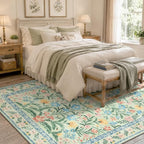 Wonnitar Machine Washable 5x7 Area Rug, Boho Floral Rugs - Image 7