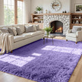 5x7 Area Rugs for Living Room Rug: Soft Fluffy Shag Purple Rugs for Bedroom by CarpetAddColortoYourLife