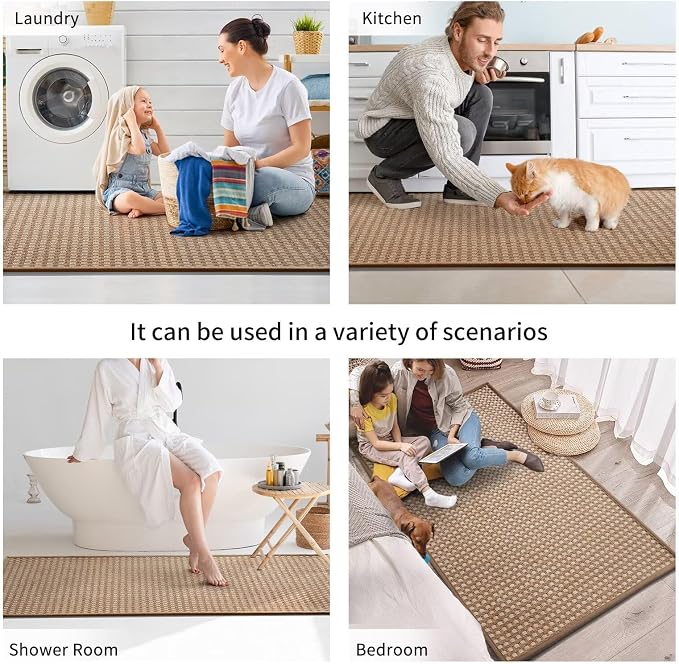YDKGL Kitchen Rugs Non Slip Washable, Rubber Backing Soft Chenille Braided - Image 8