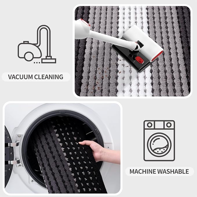 Kitinjoy Indoor Outdoor Door Mat, 36x24 Non-Slip Absorbent Dirt Trapper - Image 5