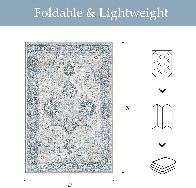 GENIMO Outdoor & Indoor Area Rug 4'x6', Waterproof, Non-Shedding, Easy Cleaning - Image 2