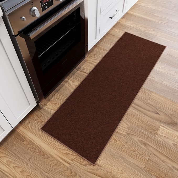 Ottomanson Hallway Runner Rug 1'10" x 6' Non Slip Solid Area Rugs Easy to Clean by Ottomanson