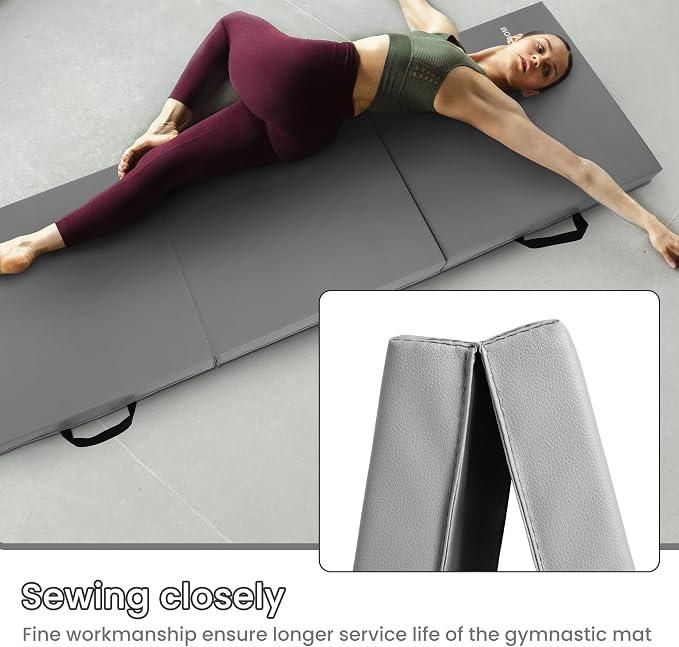 BalanceFrom 6x2 Feet 3-Panel Folding Gymnastics Mat – 2-Inch Thick Pad - Image 3