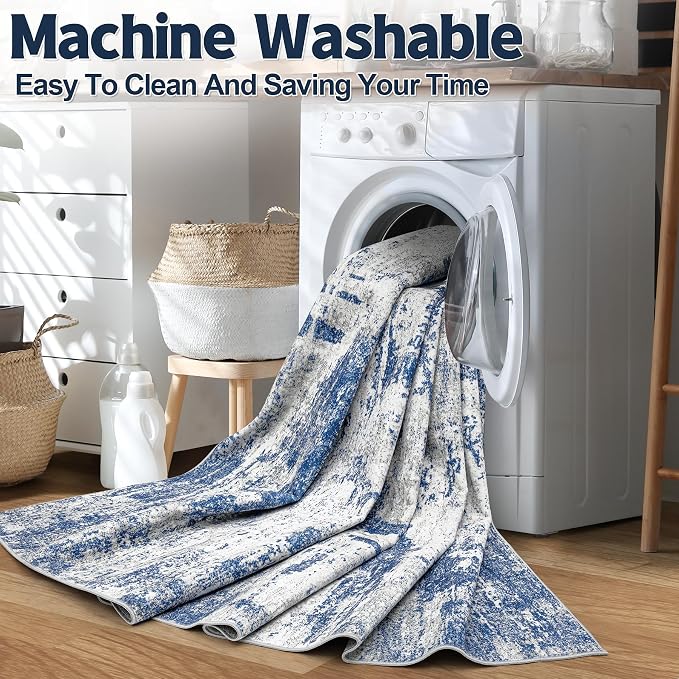 Runner Rug 2'6''x8' Washable Runner Rug: Machine Washable Kitchen Area Rug - Image 4