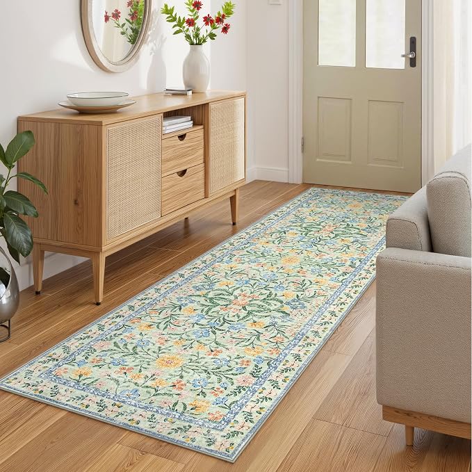 Wonnitar Washable Runners for Hallways, Boho 8ft Non Silp Extra Long Rugs for - Image 2