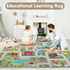 Capslpad Kids Rug Educational Play Rug 6.6' x 5' Traffic Road Kids Play Car Mat - Image 5