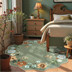 Lahome Floral Washable Round Area Rug, Soft Round Rugs 6ft Ultra-Thin Non-Slip - Image 3
