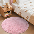 OLANLY Pink Round Rugs for Bedroom - Image 3