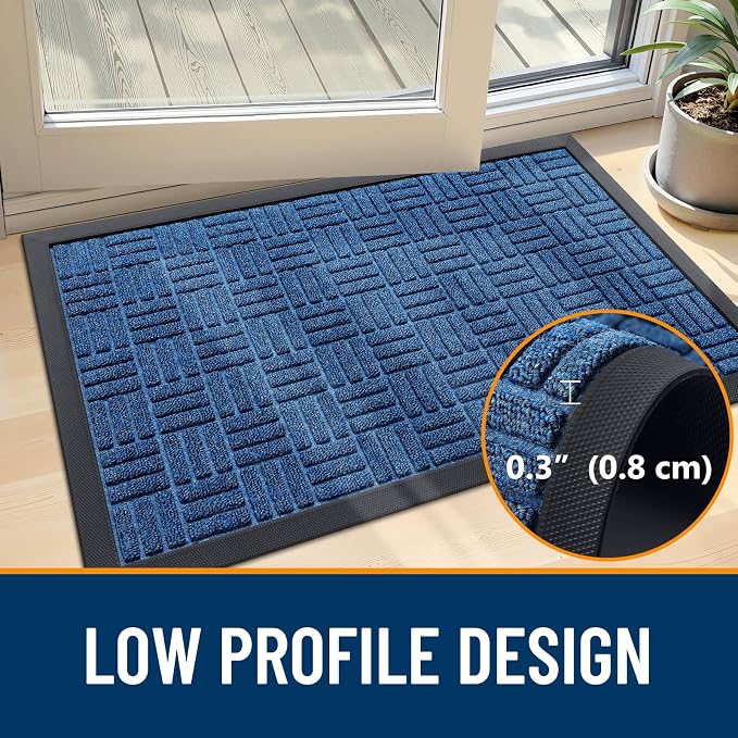 OLANLY Front Door Mat Outside Entrance 47x23, Heavy Duty Sturdy Natural Rubber - Image 4