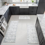 GRANNY SAYS Boho Kitchen Rug Sets of 3, Non Slip Washable Faux Wool Kitchen Mats - Image 7