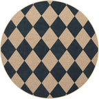 Lahome Colette Checkered Round Entryway Rug 4ft, Circle Indoor Outdoor Patio - Image 10