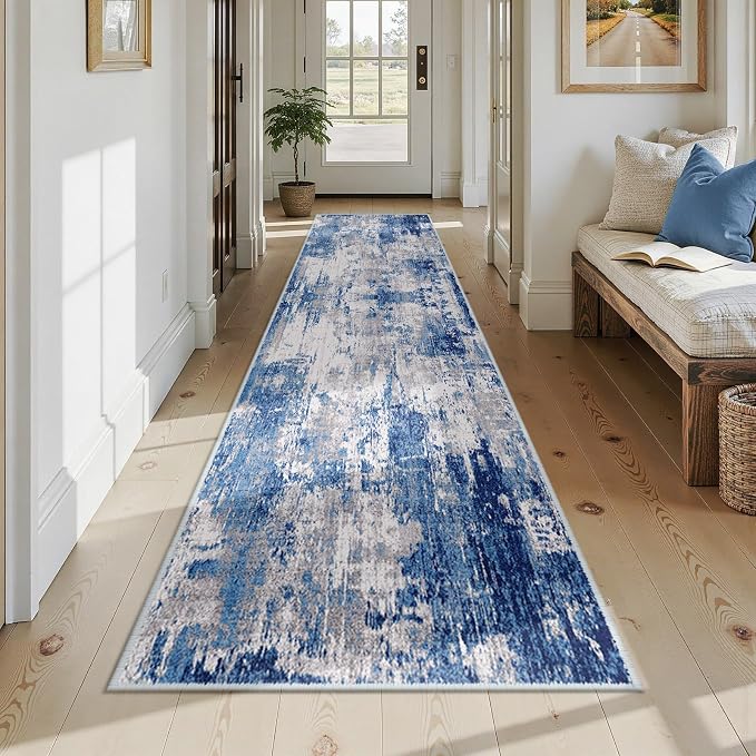RELEANY Washable Area Rugs 2'6"x14 Non-Slip Modern Abstract Soft - Image 8