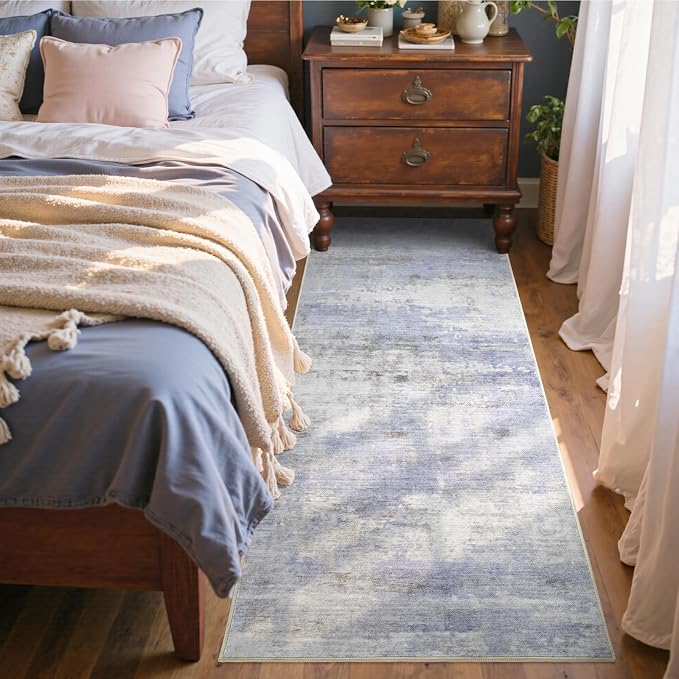 2x6 Ft Washable Runner Rug, Non-Slip Low Pile Hallway Kitchen Area Rug - Image 3