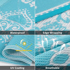 Pauwer Waterproof Outdoor Rug 8x10, Reversible Plastic Straw Patio Camping Rug - Image 3