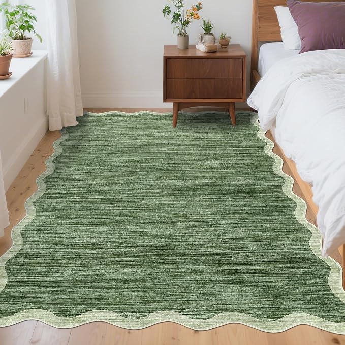 GarveeHome Scalloped Area Rug 4x6 by GarveeHome