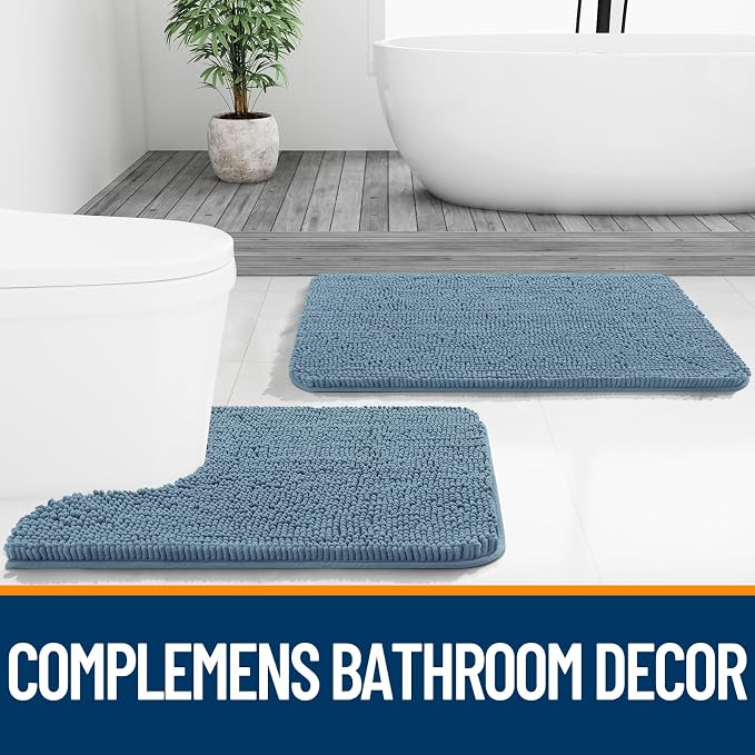 OLANLY Bathroom Rugs 30x20, Extra Soft Absorbent Chenille Bath Rugs, Rubber - Image 7