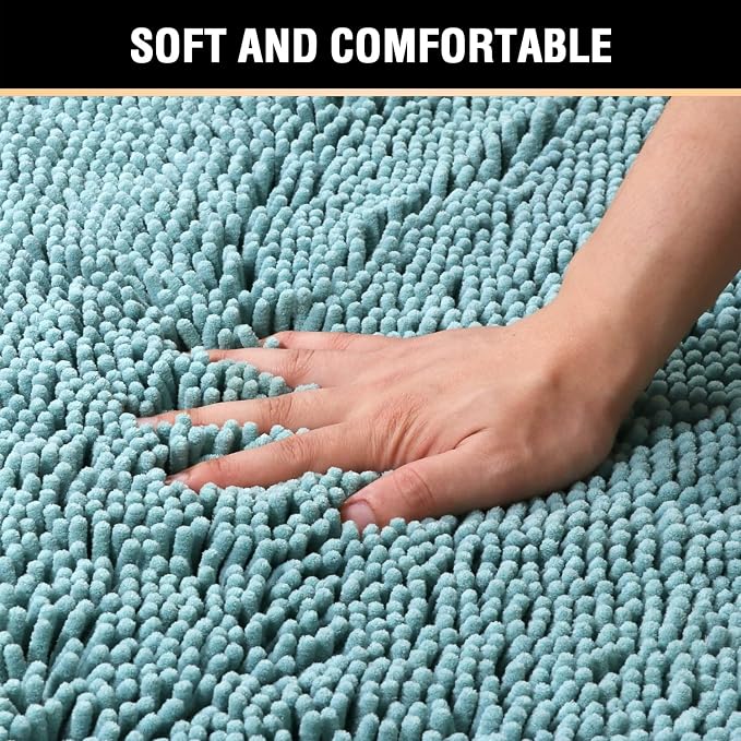 H.VERSAILTEX Microfiber Bath Rugs Chenille Floor Mat Ultra Soft Washable - Image 4