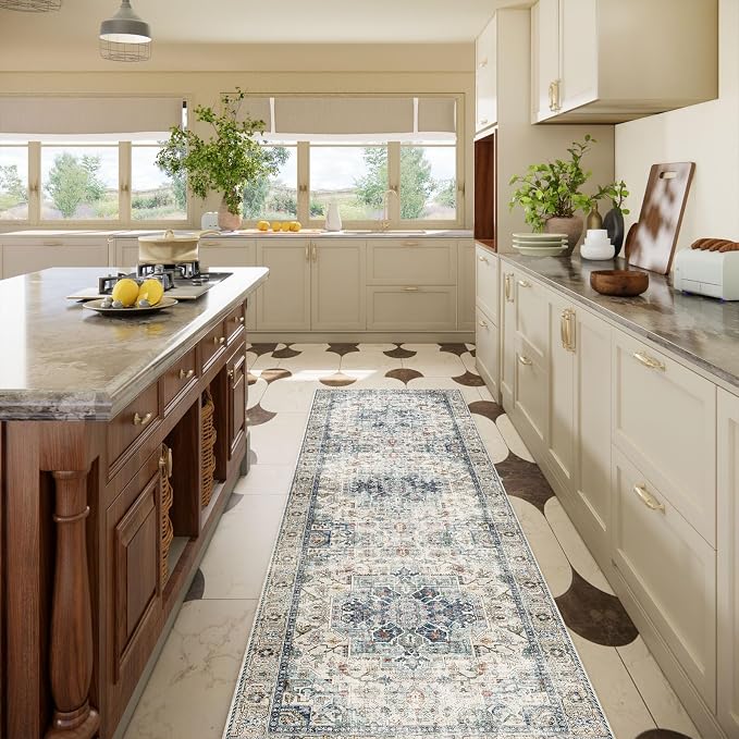 Machine Washable Kitchen Runner Rugs: 2'6"x8' Hallway Runner Rug Non Slip Low - Image 9