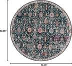 Lahome Moroccan Trellis Washable Round Area Rug, Round Rug 5ft Soft Non-Slip - Image 2