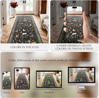2x12 Washable Rug Runner, Non Slip Low Pile Hallway Cat Runner Rug, Stain - Image 3