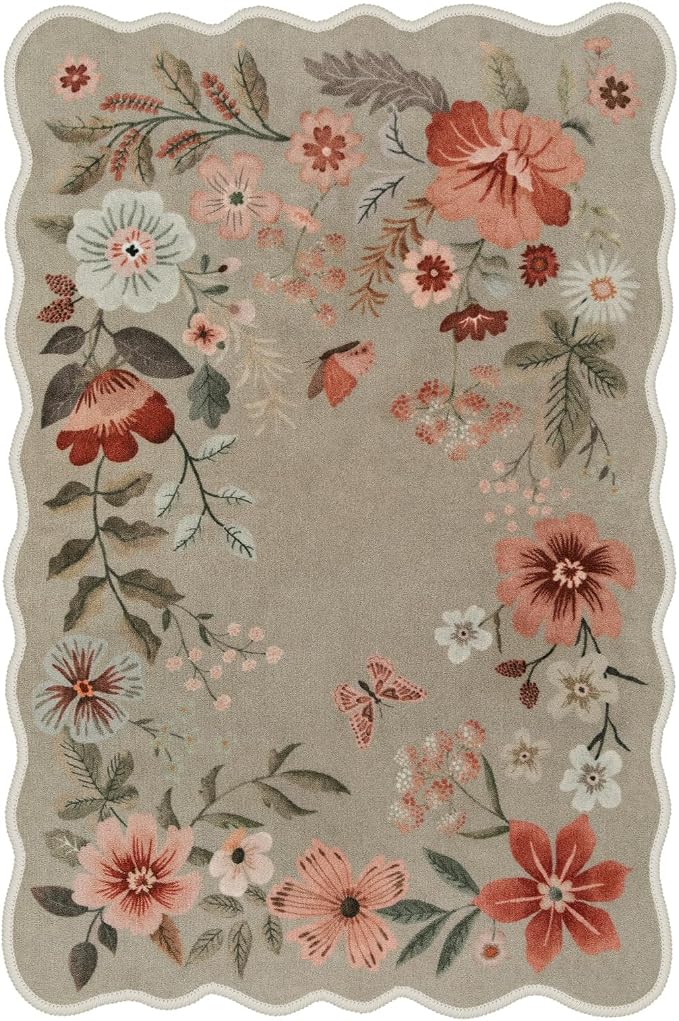 Lahome Floral Washable 6x9 Area Rugs, Soft Bedroom Rug - Image 7