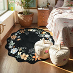 Lahome Floral Round Area Rugs, Washable Small Round Rug 3ft Non-Slip, Soft Boho - Image 3
