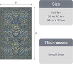 GENIMO Washable 3x5 Area Rug, Soft Vintage Floral Boho Carpet, Low-Pile - Image 2
