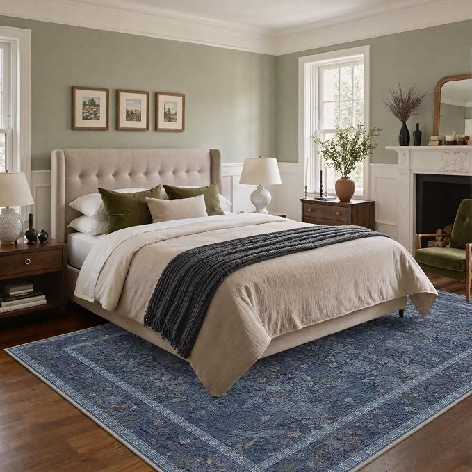 GENIMO 2x5 Runner Rug Non Slip Washable Low Pile, Lightweight Floral Foliage - Image 5