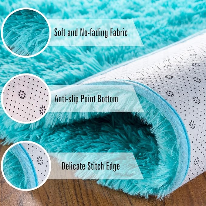 Andecor Soft Fluffy Bedroom Rugs, 4 x 6 Feet Indoor Shaggy Plush Area Rug - Image 9