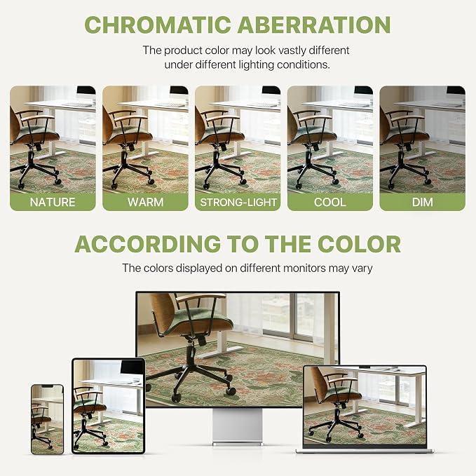 36"x48" Office Chair Mat for Hardwood Tile Floor, Under Desk Carpet Protector - Image 6