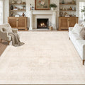 8x10 Area Rugs for Living Room: Vintage Boho Neutral Washable Rug Indoor Soft by Luxturiy