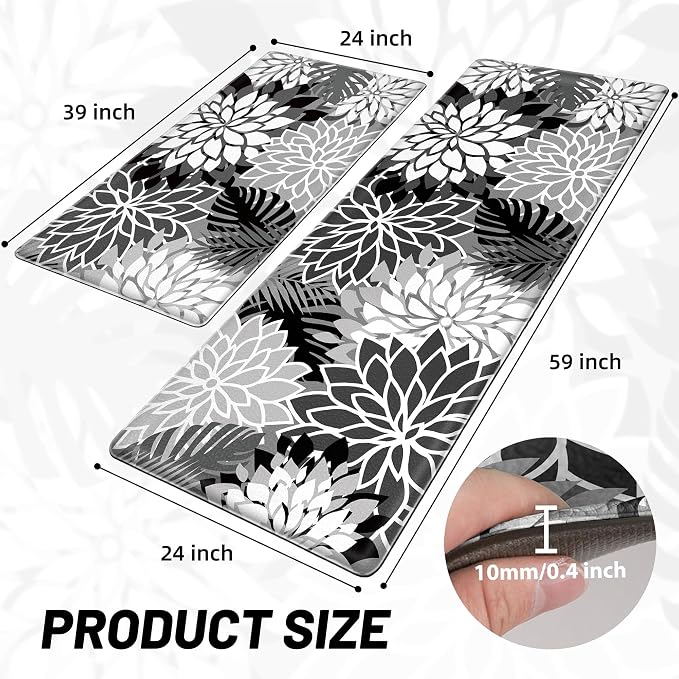 Arenarug Kitchen Mats for Floor 2PCS Cushioned Anti Fatigue Kitchen Mats - Image 2