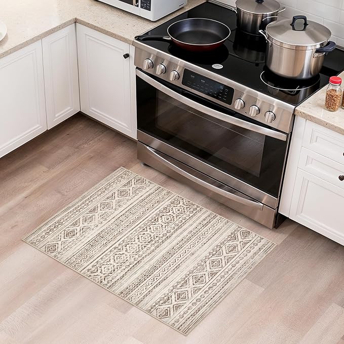 cotiled Washable 2x3 Entryway Rug: Washable Boho Rugs - Image 3