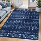 SERISSA 3x5 Area Rugs for Living Room, Washable Non-Slip Blue and White Small - Image 2