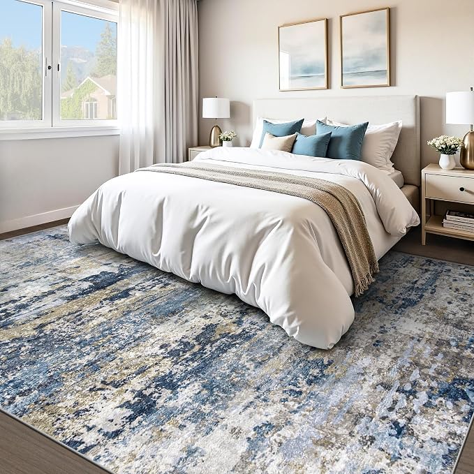 pmtsns Area Rugs 10x12 Living Room: Washable Rug Modern Abstract Neutral Soft - Image 6