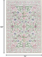Wonnitar Boho Floral Area Rug 6x9, Washable Purple Rugs - Image 2