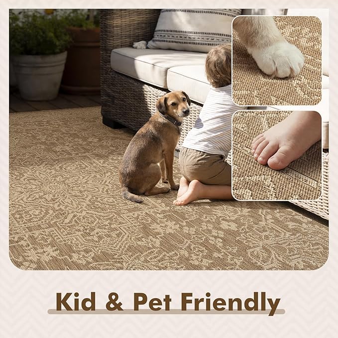 MontVoo-Outdoor Rug-Patio Rug 5x7 ft Polypropylene Indoor Outdoor Rugs Carpet - Image 5