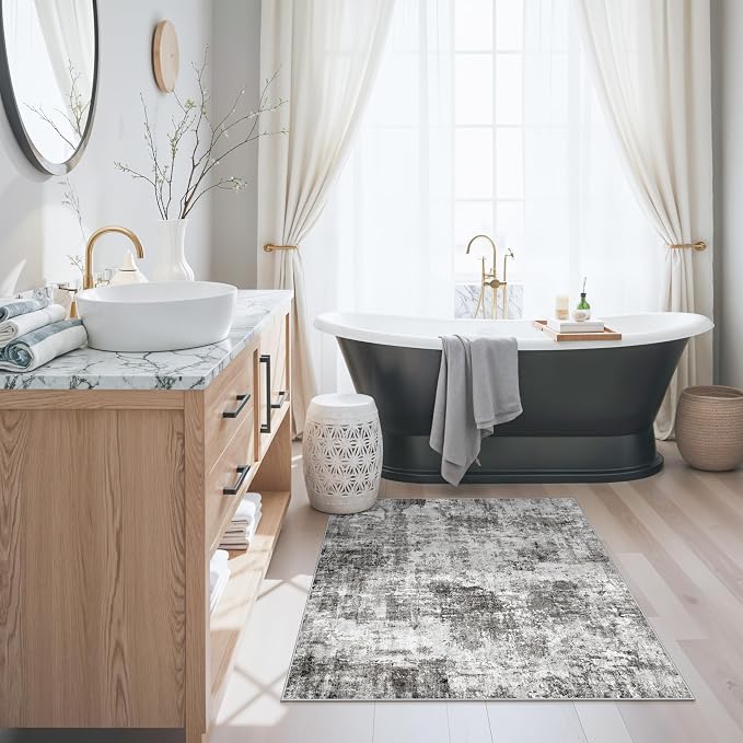 3x3 Square Entryway Rug Washable – Non-Slip Small Area Rug - Image 4