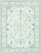 RELEANY Area Rugs 7'x9' Washable Non-Slip, Floral Vintage Distress Medallion - Image 9