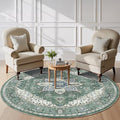 AMADA HOMEFURNISHING Round 6ft Area Rugs, Vintage Rugs by AMADAHOMEFURNISHING