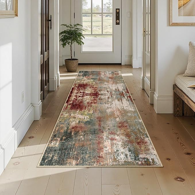 RELEANY Washable Area Rugs 2'6"x8 Non-Slip Modern Abstract Soft - Image 8