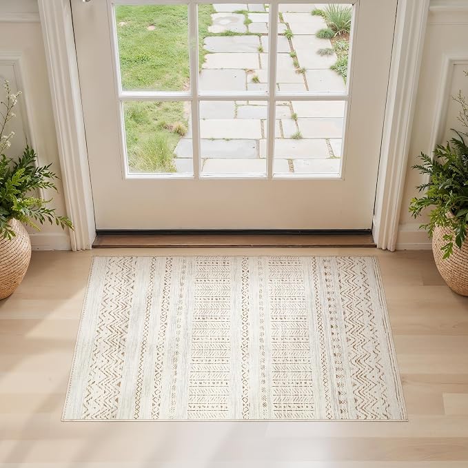 cotiled Washable 2x3 Entryway Rug: Washable Boho Rugs - Image 2