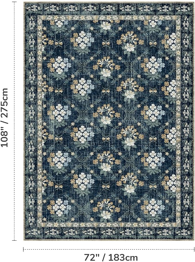 Lessymo Dining Room Rugs for Under Table, 6x9 Washable Area Rug for Living Room - Image 2